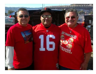 Gerson with his family at a Forty Niner game