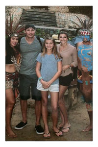 Jennifer Hawkins with her family