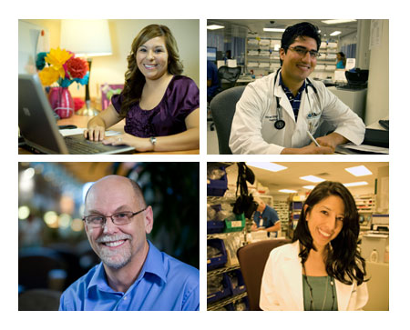 employee giving collage