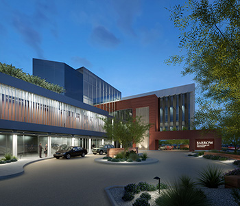 Rendering of a new entrance at Barrow Neurological Institute.