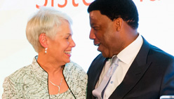 Sister Mary Ellen Leciejewski and Dignity Health President Lloyd Dean
