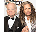 Celebrity Fight Night founder Jimmy Walker poses with Steven Tyler of Aerosmith