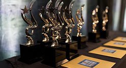 A row of Phillies award statuettes