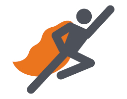 Stick figure hero character 